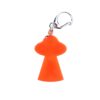 Bigfoot abduction neon orange bag tag with black ship and black backing.